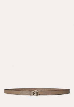 LOGO REVERSIBLE EMBOSSED SKINNY BELT - Vöö - taupe brown/taupe brown