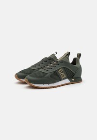 EA7 Emporio Armani LACES UNISEX - Tenisice - dark green/gold/honey
