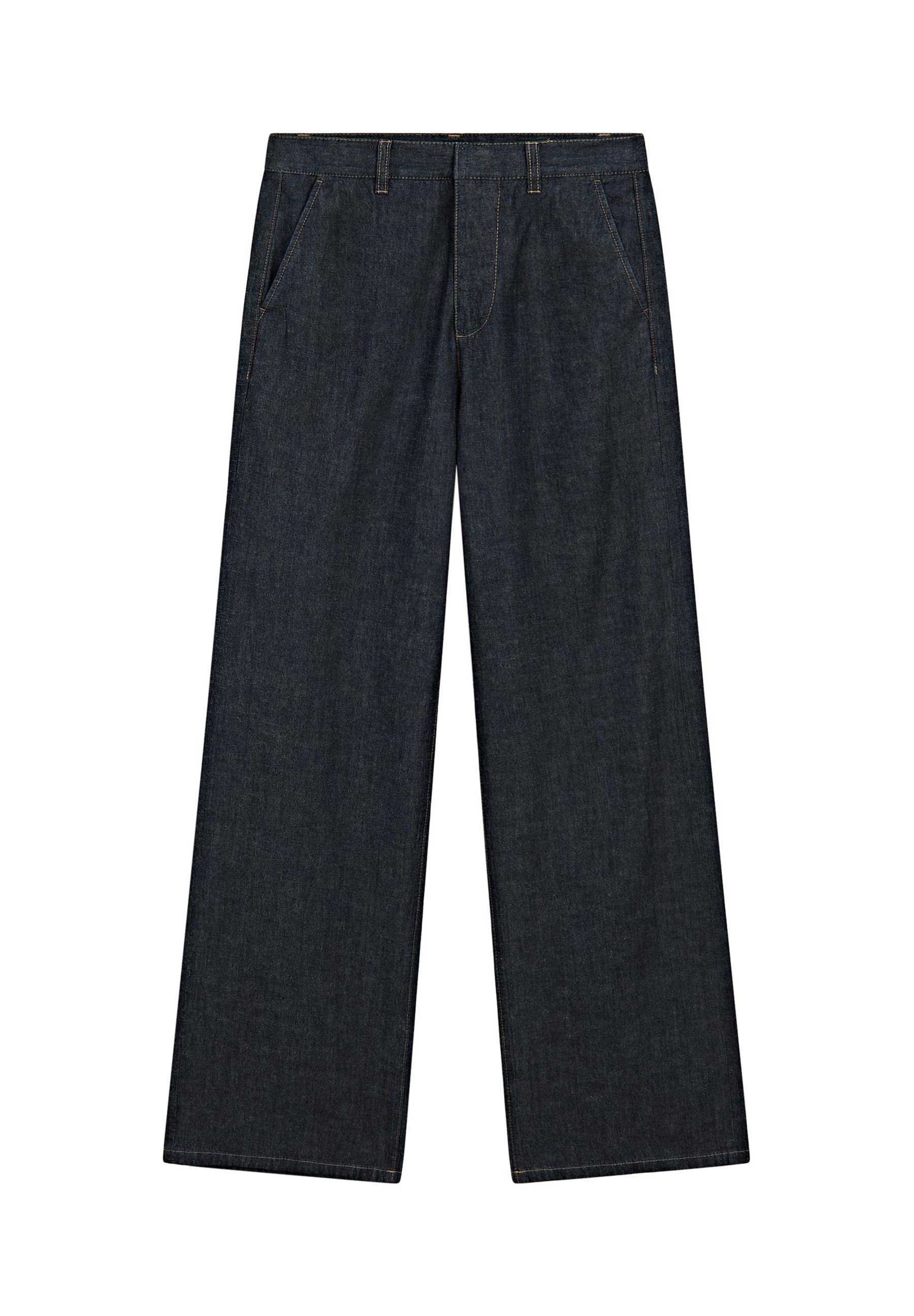 ★ Massimo Dutti★ Straight leg striped denim effect pants Massimo Dutti Straight Fit High-Waist Striped Jeans - ShopStyle