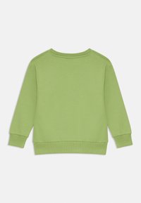 Felpa verde con scollatura rotonda e maniche lunghe. Presenta polsini e orlo a coste. Realizzata in un tessuto morbido e confortevole.