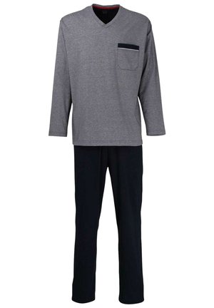 SET - Nachtwäsche Set - navy   fein geringelt