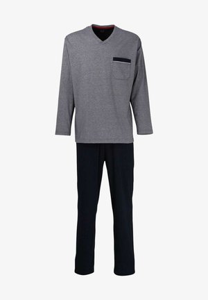 Götzburg SET - Pyjama set - navy fein geringelt