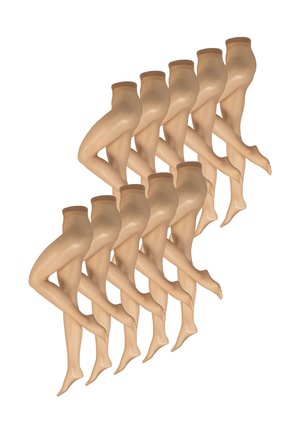 10-PACK FEIN - Strømpebukser - mandel