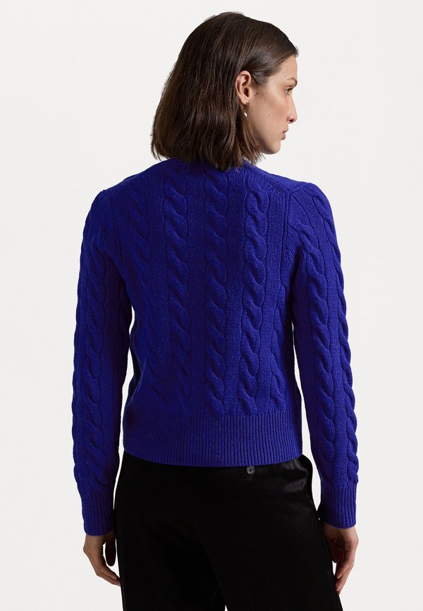 CABLE KNIT WOOL CASHMERE CARDIGAN - Cardigan - heritage royal4