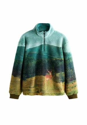 BORG ZIP NECK   - Fleecepullover - green deer scene