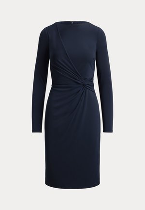 Lauren Ralph Lauren, TWIST-FRONT JERSEY BOATNECK DRESS - Φόρεμα από ζέρσεϊ - navy