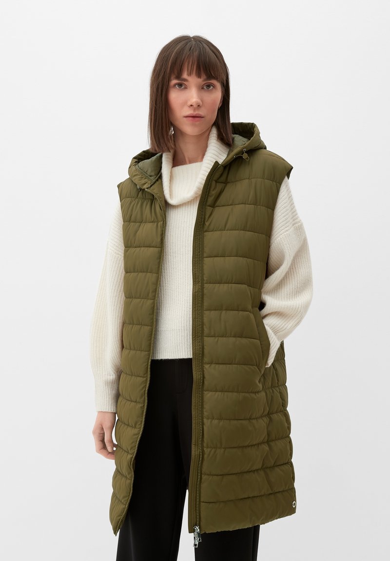 s.Oliver LANGE MET CAPUCHON - Weste - olivgrün