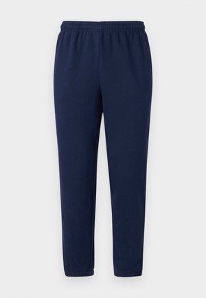 Pantaloni sportivi blu navy in un morbido misto cotone, con vita elasticizzata e gambe affusolate, privi di motivi o accenti visibili.