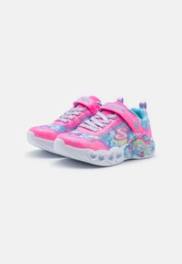 Skechers INFINITE HEART LIGHTS - Trainers - pink sparkle/multi-coloured