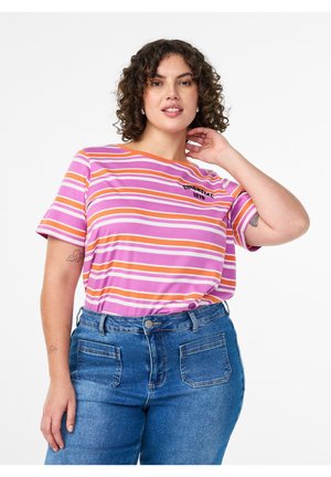 MIT STREIFEN - Potiskana majica - orange stripe