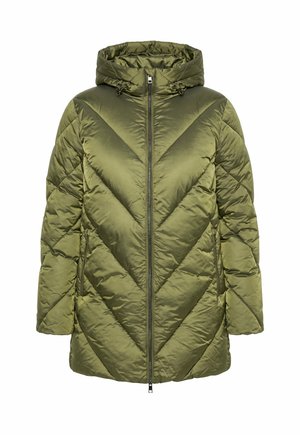 Ulla Popken, HYPRAR GLOSSY QUILTED PUFFER COAT - Wintermantel - dark olive