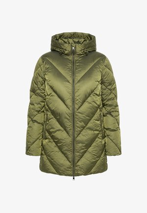 Ulla Popken, HYPRAR GLOSSY QUILTED PUFFER COAT - Abrigo de invierno - dark olive