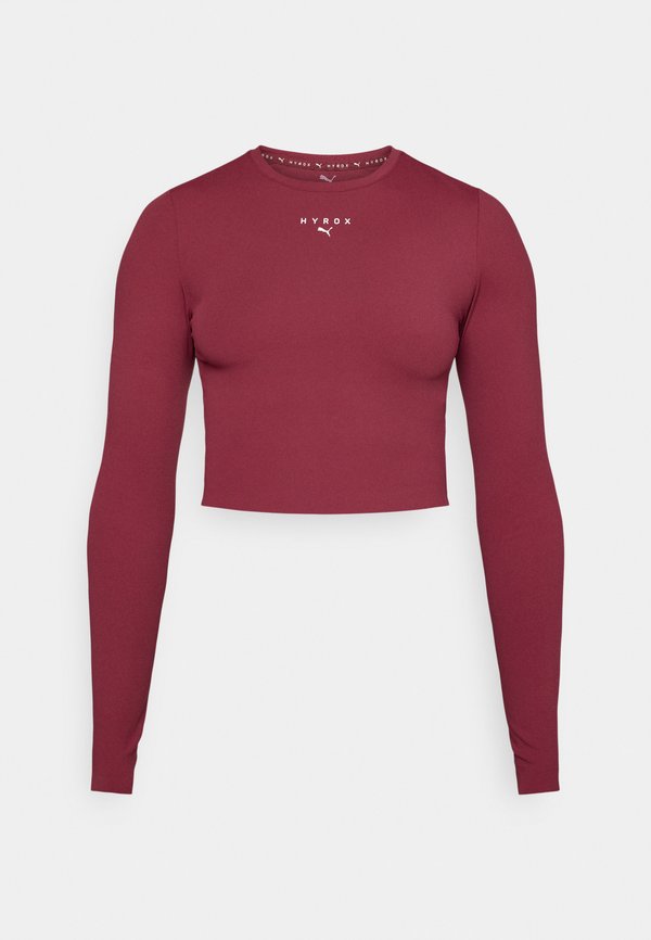 HYROX SHAPELUXE CROP TEE - Long sleeved top - ruby shimmer3