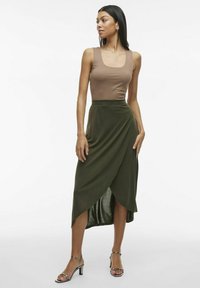 VILA HIGH WAIST - Maksihame - forest night