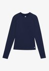 HIGH NECK LONG SLEEVE TOP WITH THUMB HOLES - Top dugih rukava - dark blue