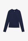 QUICK DRY HIGH NECK LONG SLEEVE TOP WITH THUMB HOLES - Top dugih rukava - dark blue