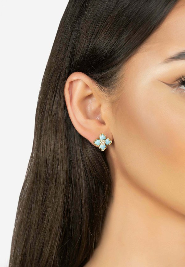 FLOWER CLOVER TURQUOISE STUD  - Earrings