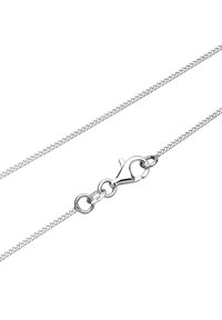 Zilveren ketting met een geweven ontwerp, een karabijnsluiting en een kleine ronde schakelaccent. Gemarkeerd met 925 voor het gehalte aan sterling zilver.
