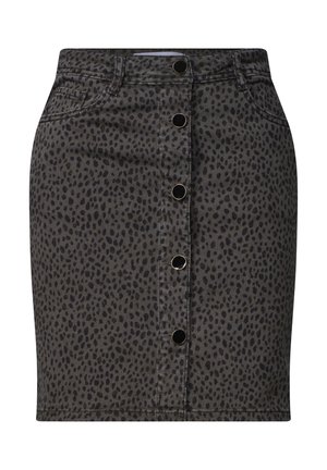 Street One, KNEE-LENGTH SKIRT WITH LEOPARD PRINT - Jupe trapèze - brown leo washed