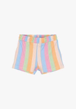 Stribede shorts i pastelfarverne blå, pink, grøn og orange. Fremstillet af letvægtsstof med elastik i taljen og en løs pasform.