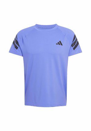 adidas Performance ICON 3-STRIPES - Sports T-shirt - semi blue black