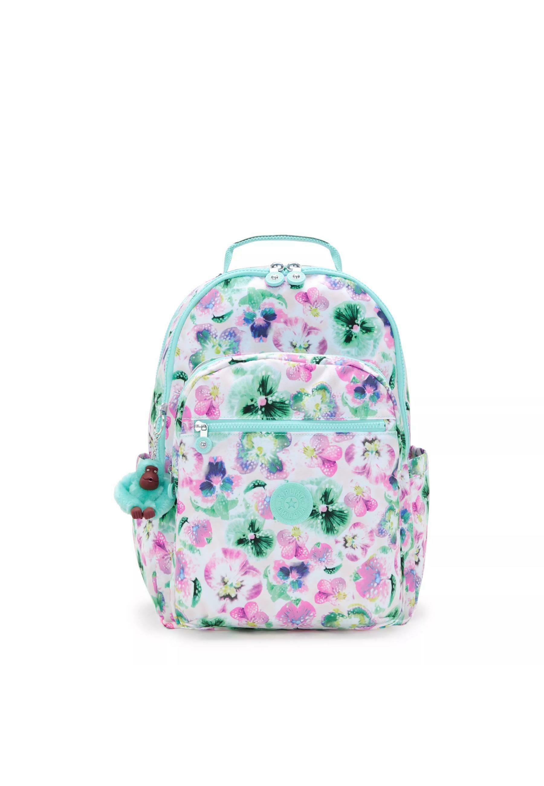 Kipling Seoul Floral Print‎ Pink and White Backpack Seoul Small Printed Tablet Backpack main image 2