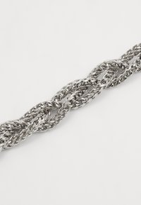 Hõbedane metallketti, millel on üksteisega seotud lingid, millel on sile ja poleeritud pind. Igal lingil on ühtlane, ümar kuju.