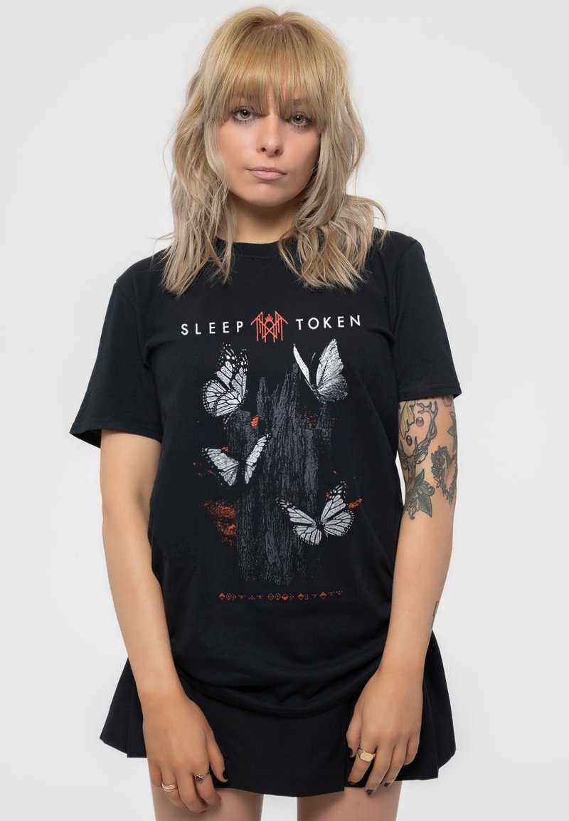 Paradiso Clothing SLEEP TOKEN BUTTERFLIES UNISEX - Print T-shirt - black