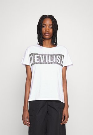 Noisy May NMDEVIL - T-shirt imprimé - bright white/devils