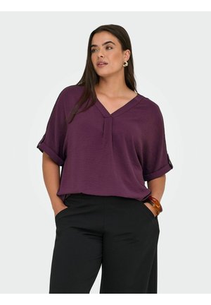 CARMETTA LIFE FOLD UP V NECK  - Bluse - mauve wine