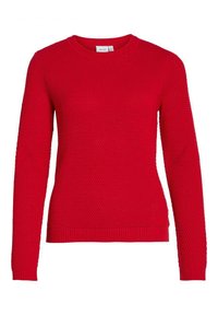 VILA VIDALO O-NECK LS SU - Stickad tröja - barbados cherry