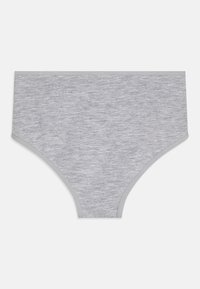 Caleçon en coton gris avec une texture lisse, design taille haute et finition élastique autour de la taille et des jambes. Pas de motifs ou d'accents visibles.