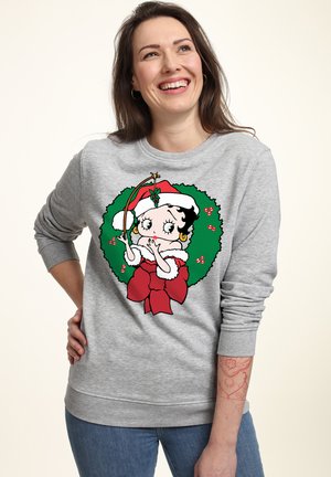 BETTY BOOP CHRISTMAS MISTLETOE WREATH - Sweatshirt - heather grey