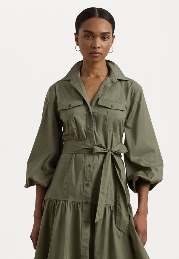 BELTED COTTON BLEND SHIRTDRESS - Shirt dress