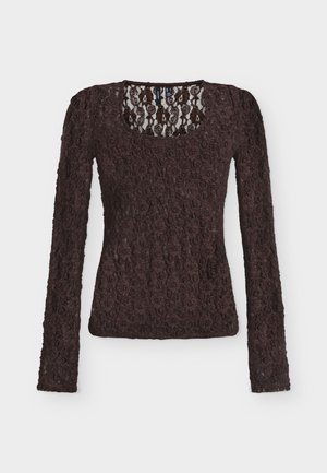 Vero Moda, VMFLORA 2-WAY LACE NOOS - Μπλούζα με μακριά μανίκια - chocolate torte