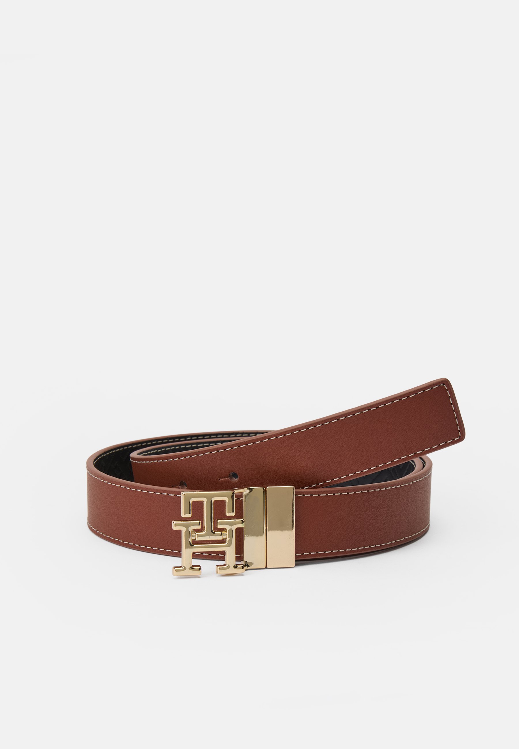 Tommy Hilfiger Camel Women’s Belt with Gold Buckle. Size L. New BELT WOMEN Tommy Hilfiger Brown Faux-Leather Gold Buckle  main image 4
