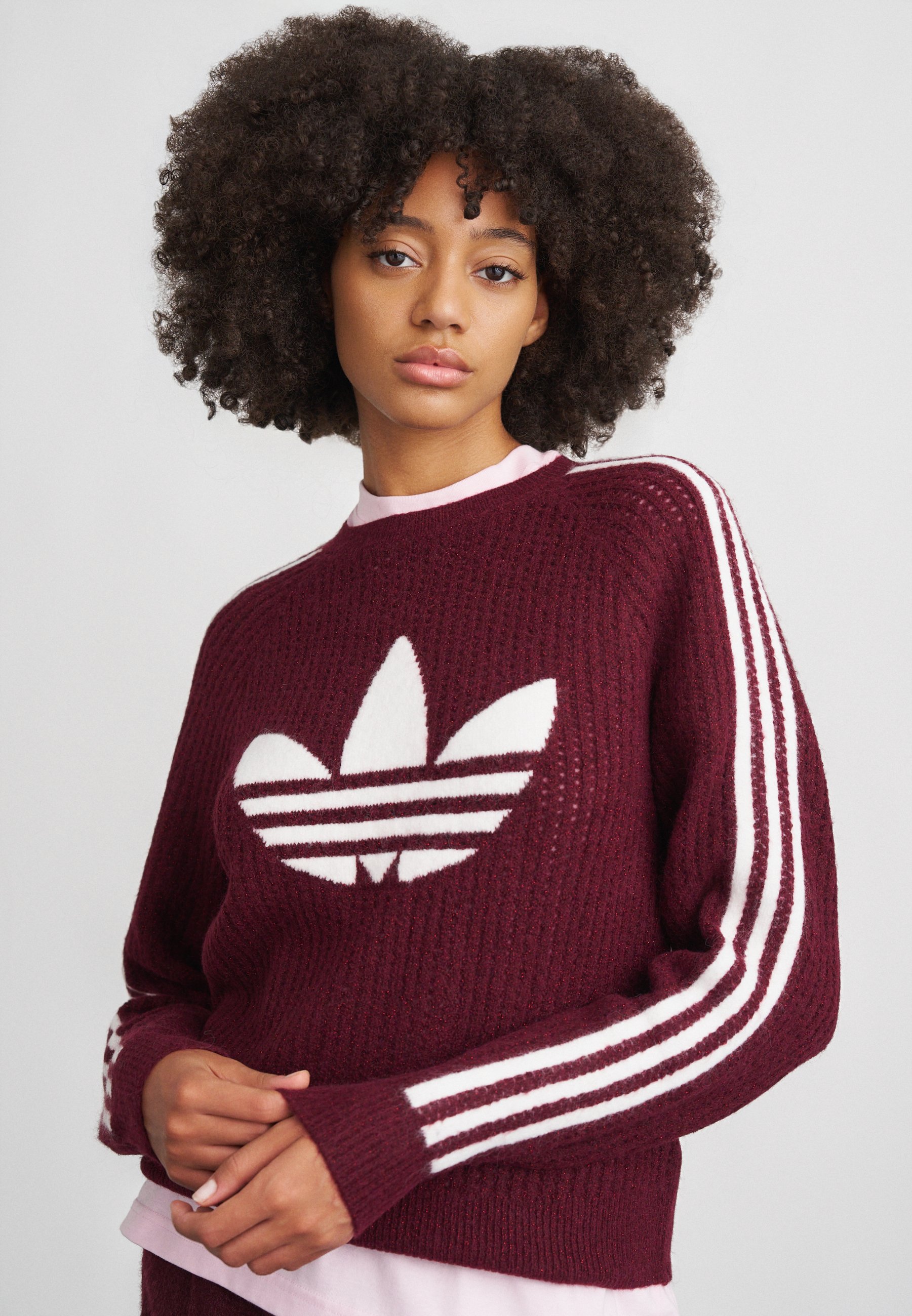 adidas gazelle silver green womens XS Burgundy Adidas Crewneck Sweatshirt Pearls & Swarovski
