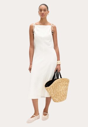 Marks & Spencer, BEADED SQUARE NECK STRAPPY MIDI COLUMN DRESS - Freizeitkleid - soft white