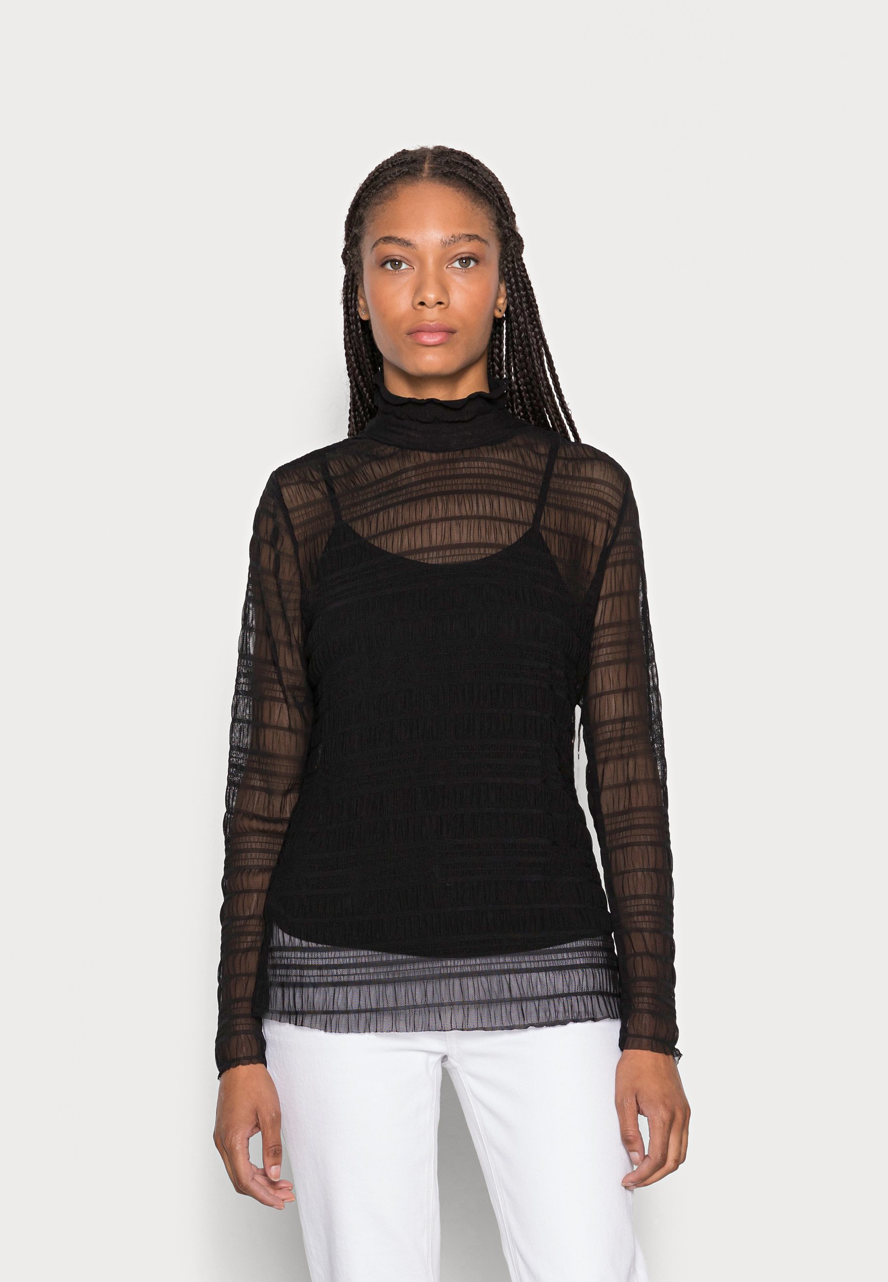 Cream BUBBLE TURTLENECK - Long sleeved 