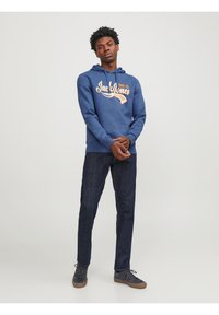 Jack & Jones JJELOGO HOOD - Džemperis su gobtuvu - blau