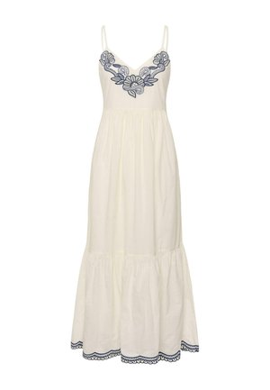 Part Two, BIANNAPW - Robe longue - whisper white w blue emb