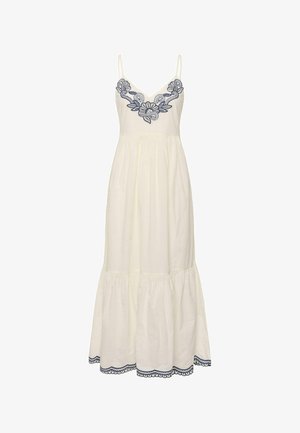 Part Two, BIANNAPW - Robe longue - whisper white w blue emb