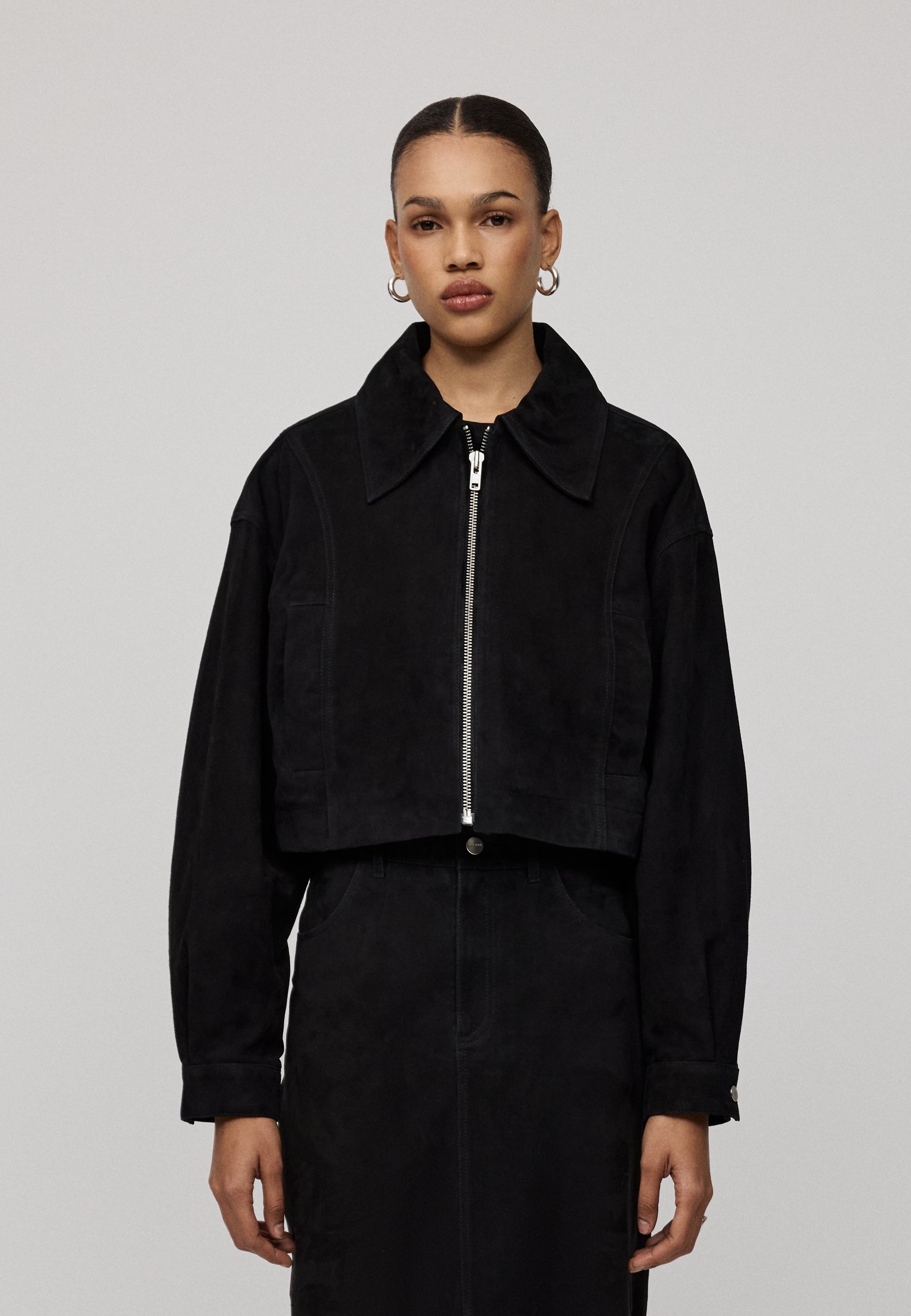 IVY OAK LENA - Leather jacket - black - Zalando