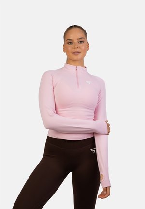 EVE SEAMLESS HALF ZIP - Majica z dolgimi rokavi - pink