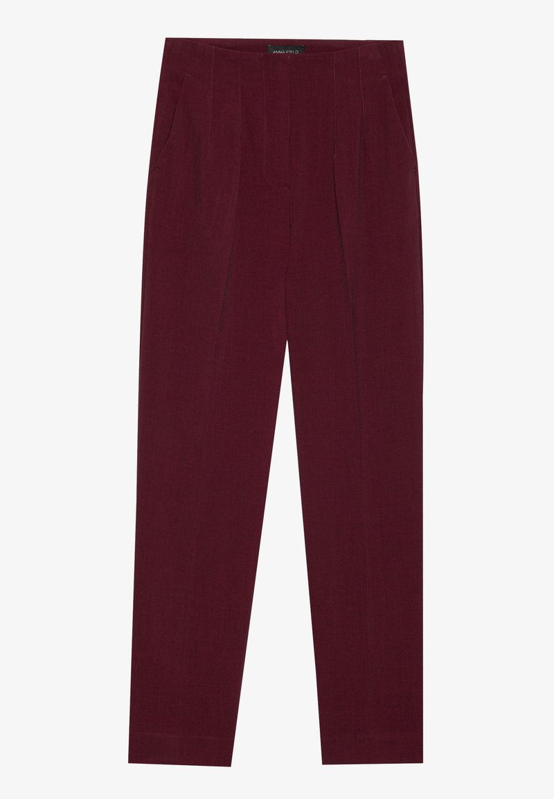 Anna Field Broek bordeauxrood gemêleerd