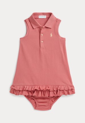 RUFFLED COTTON POLO DRESS & BLOOMER 0-2Y - Φόρεμα ημέρας - desert rose