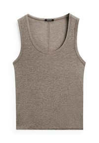 ROUND NECK WITH SEAM DETAILS - Linne - brown