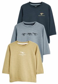 Next - 3 PACK APPLIQUÉ TRANSPORT - Langarmshirt - navy blue khaki green mini dinosaurs Thumbnail-Bild 1