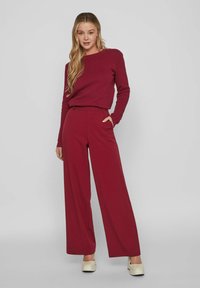 VILA VIVARONE HW WIDE - NOOS - Pantalones - beet red