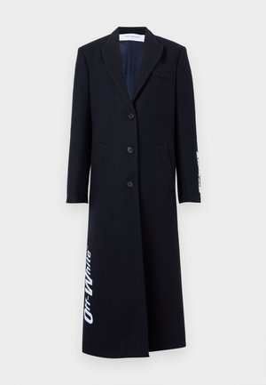LONG COAT - Palton clasic - blue iris/white